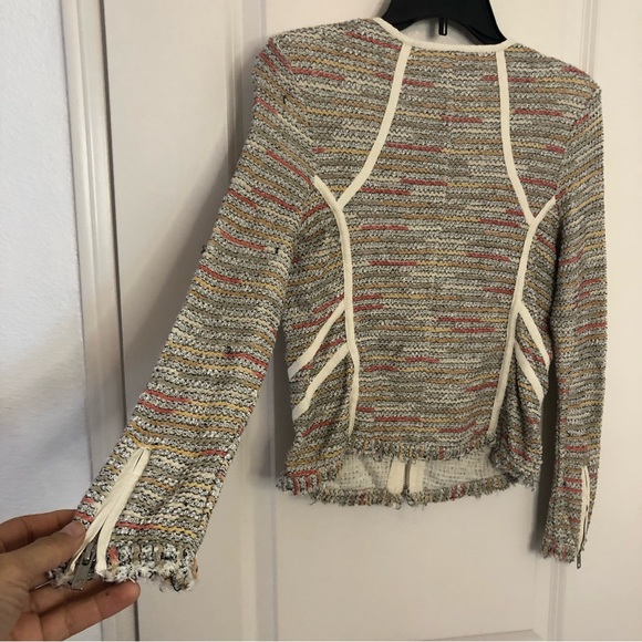 Nic+Zoe Jacket Dandelion Tweed Fringe Zip up Jacket Sz small - Picture 13 of 15